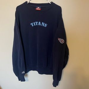 Vintage Tennessee Titans Majestic Embroidered Crew Neck Sweater